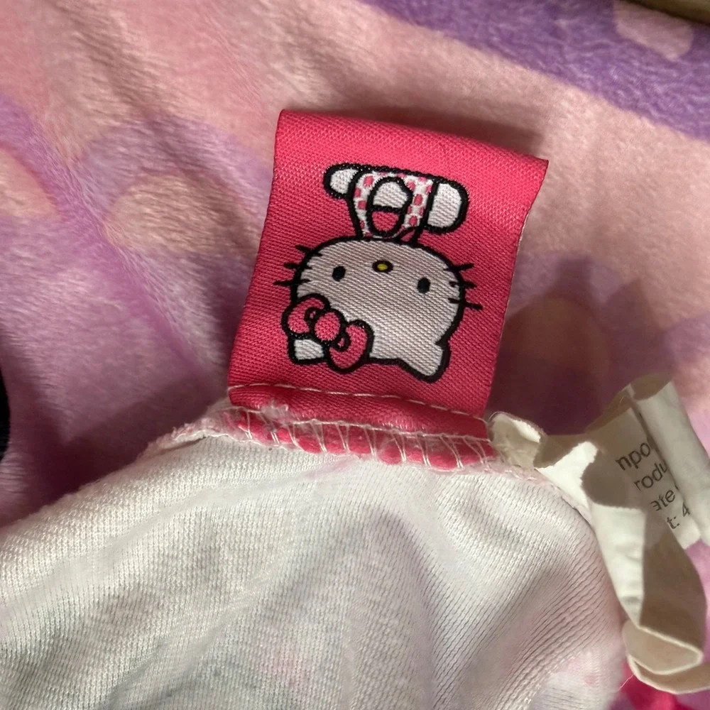 Hello Kitty Plush Twin Fitted Sheet Sanrio Pink Winter Snowflake‎ Soft READ